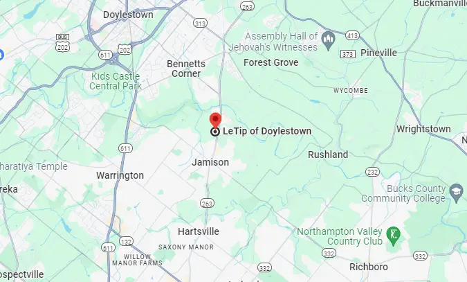 LeTip of doylestown map