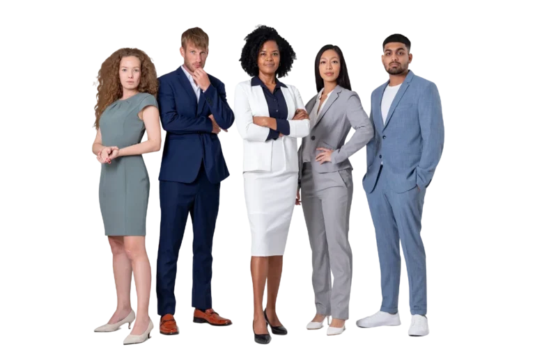 business professionals posing confidently